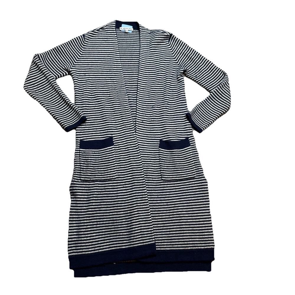 The Cashmere Project Duster Cardigan Sz S Blue White Nautical Coastal Cruise